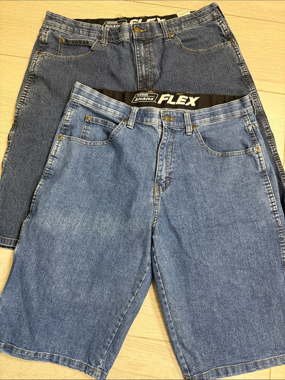 Genuine Dickies FLEX Active Waist Denim Jeans Shorts Bundle (2 Pairs) Size 32